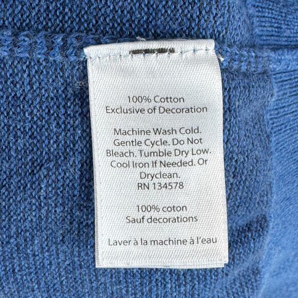 Vineyard Vines Navy Blue Stripe 100% Cotton Quarter-Zip Pullover Size Medium - Picture 5 of 13